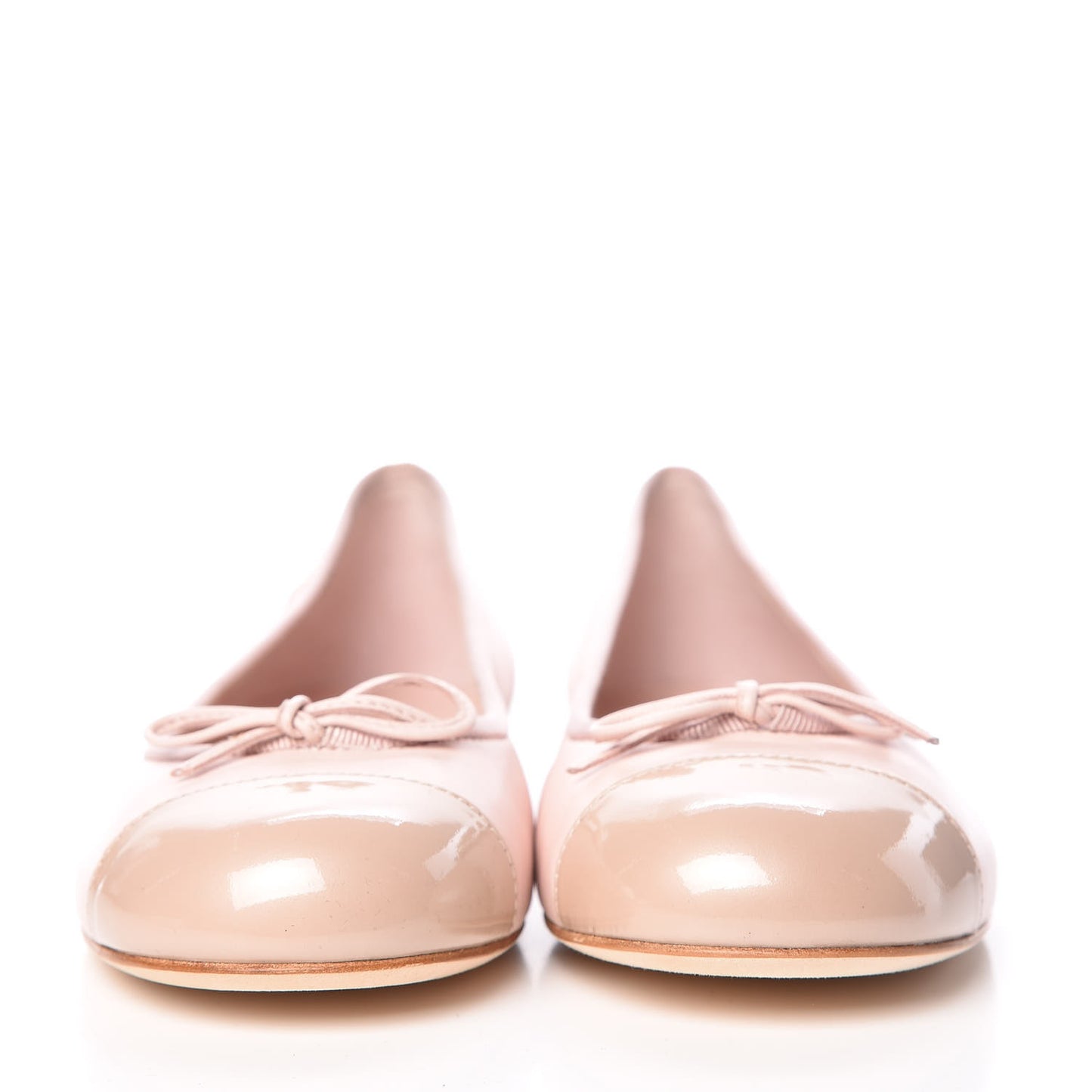 Lambskin Patent Cap Toe CC Ballerina Flats 37 Rose Clair