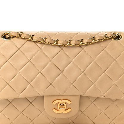 Chanel Lambskin Quilted Medium Double Flap Beige 10 of 12