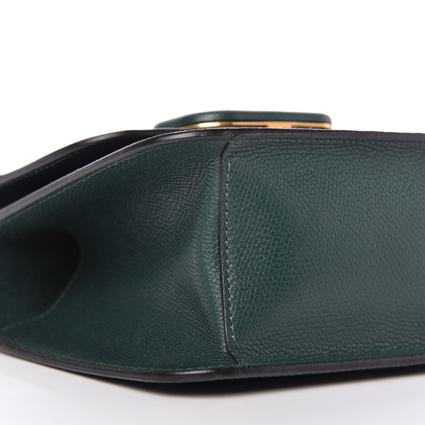 Grainy Calfskin Small VSling Shoulder Bag English Green