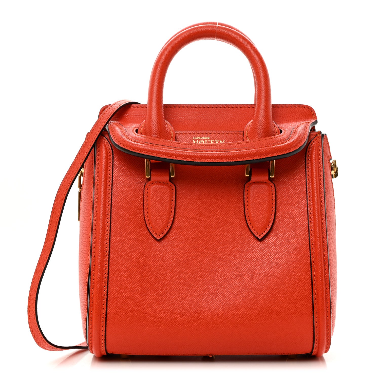 Alexander McQueen Grain Calfskin Mini Heroine Orange 1 of 11