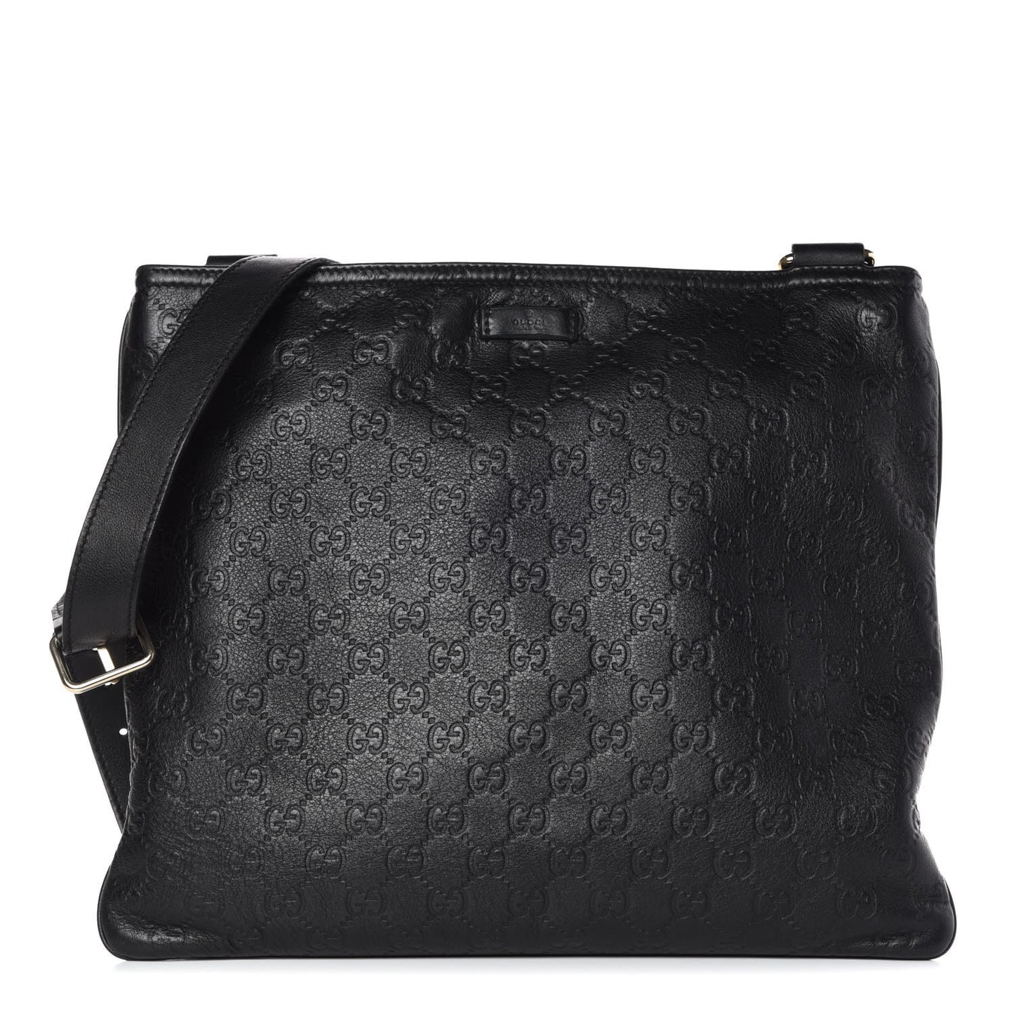 Guccissima Medium Flat Messenger Bag Black