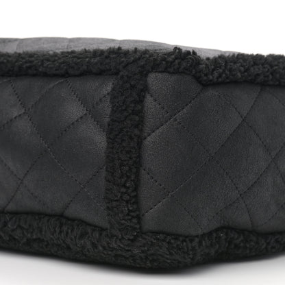 Chanel Lambskin Shearling Large Coco Neige Shopping Tote Black 9 of 10