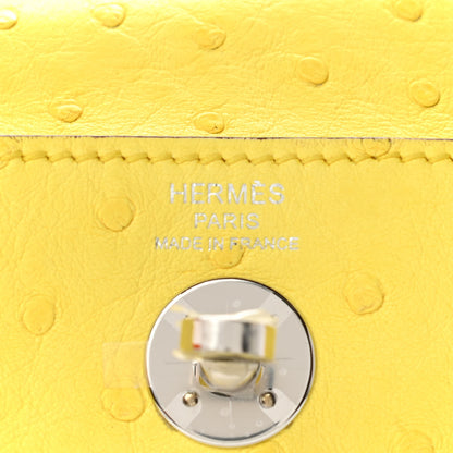 Hermes Ostrich Mini Lindy 20 Lime 6 of 11