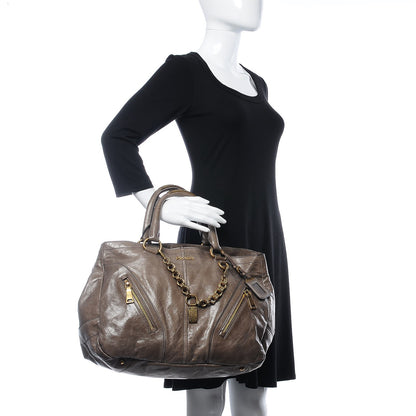 Prada Vitello Shine Chain Tote Argilla 2 of 8