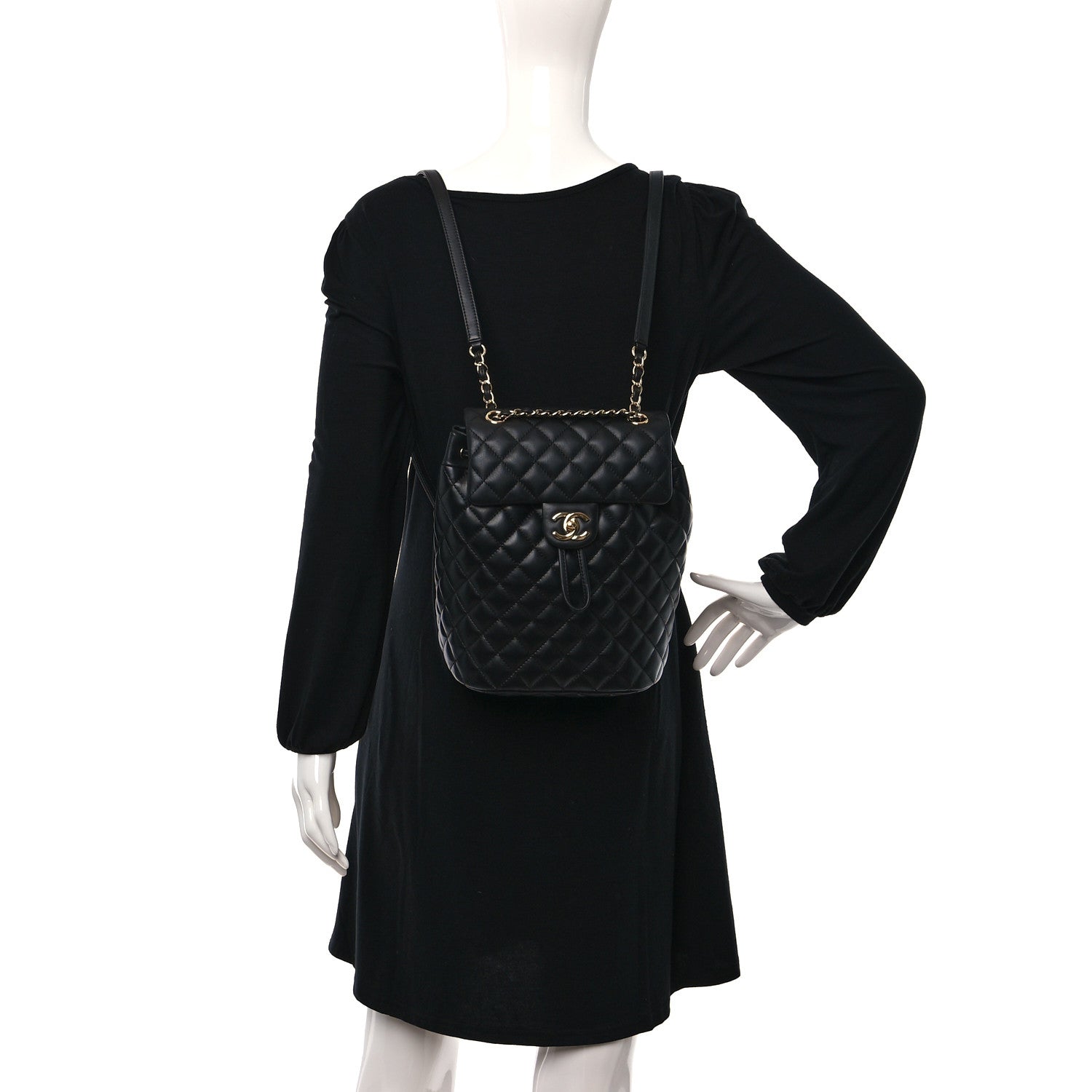 Chanel Lambskin Quilted Small Urban Spirit Backpack Black 2 of 9