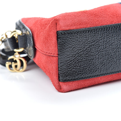 Gucci Suede Patent Web GG Small Ophidia Dome Shoulder Bag Hibiscus Red 8 of 9