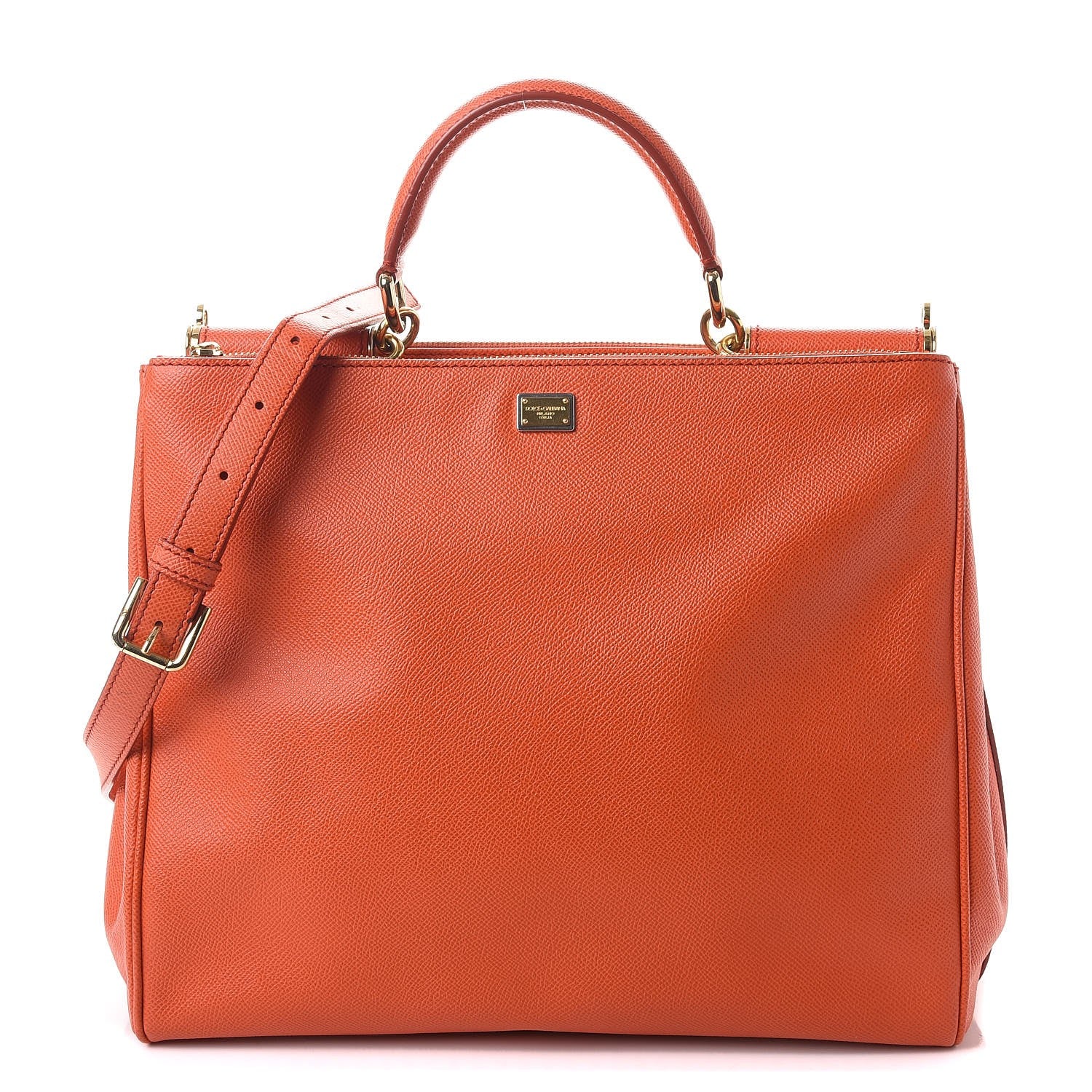 Dolce & Gabbana Dauphine Miss Sicily Double Zip Satchel Orange 1 of 13