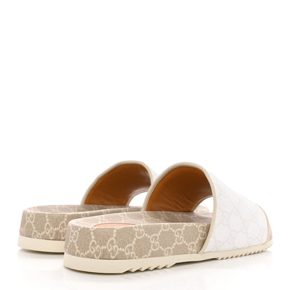Gucci GG Supreme Monogram Demetra Mens Slide Sandals 10 White Mystic White 4 of 13