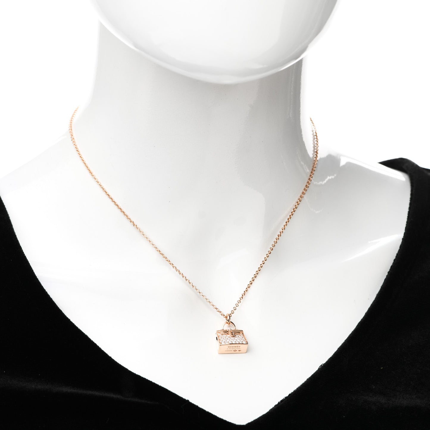 18K Rose Gold Diamond Kelly Amulettes Pendant Necklace