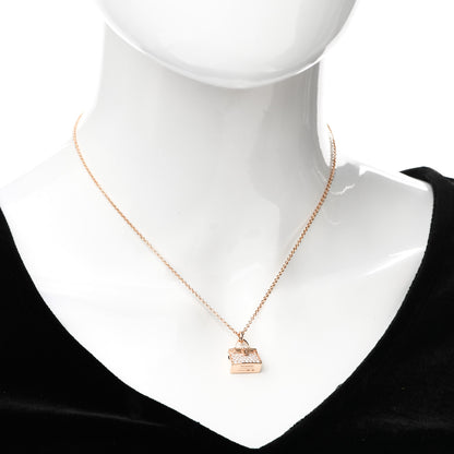 Hermes 18K Rose Gold Diamond Kelly Amulettes Pendant Necklace 2 of 5