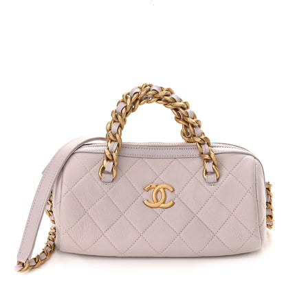 Chanel Shiny Lambskin Quilted Small Fashion Therapy Bowling Bag Lilac 1 of 11