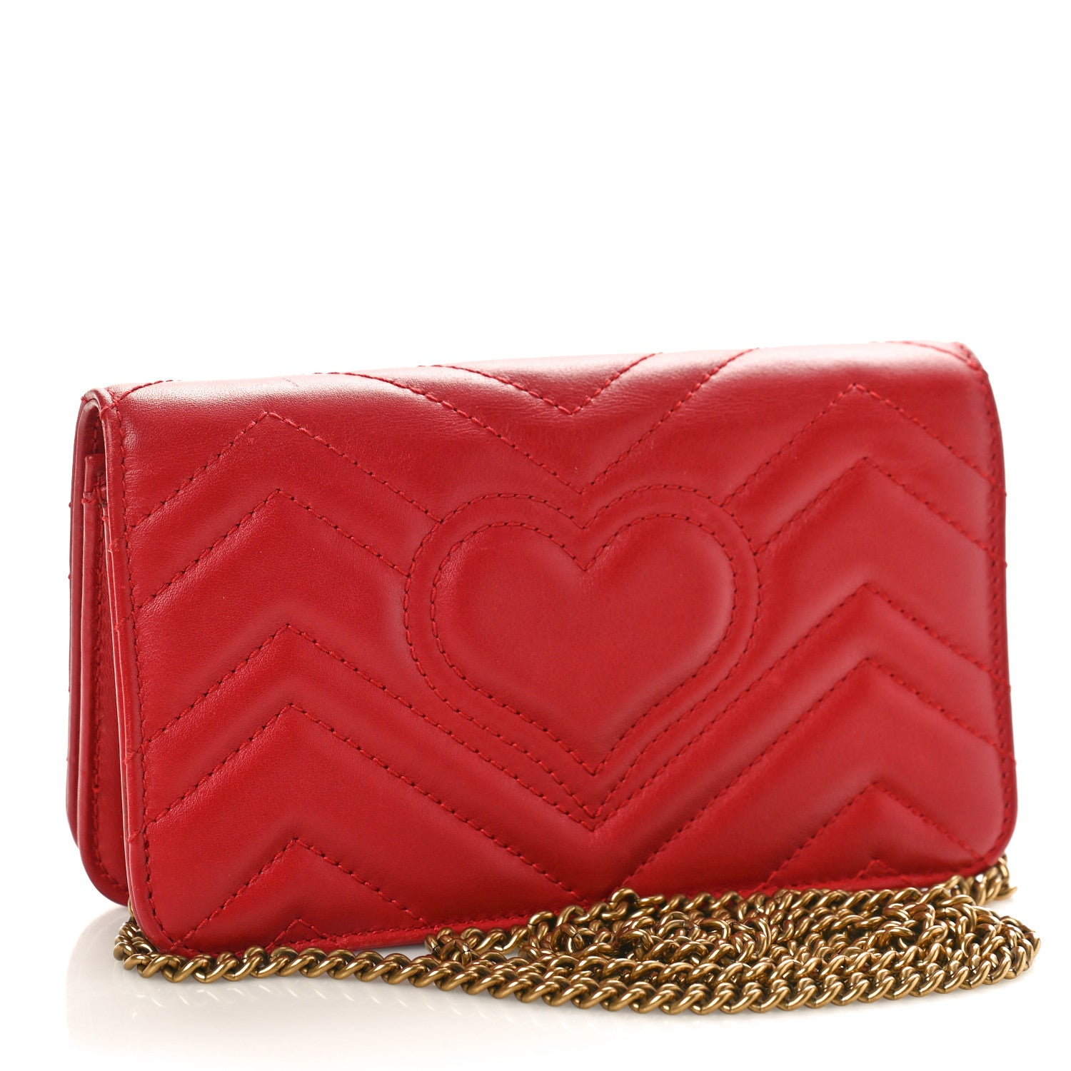 Gucci Calfskin Matelasse GG Marmont Mini Bag Hibiscus Red 3 of 12