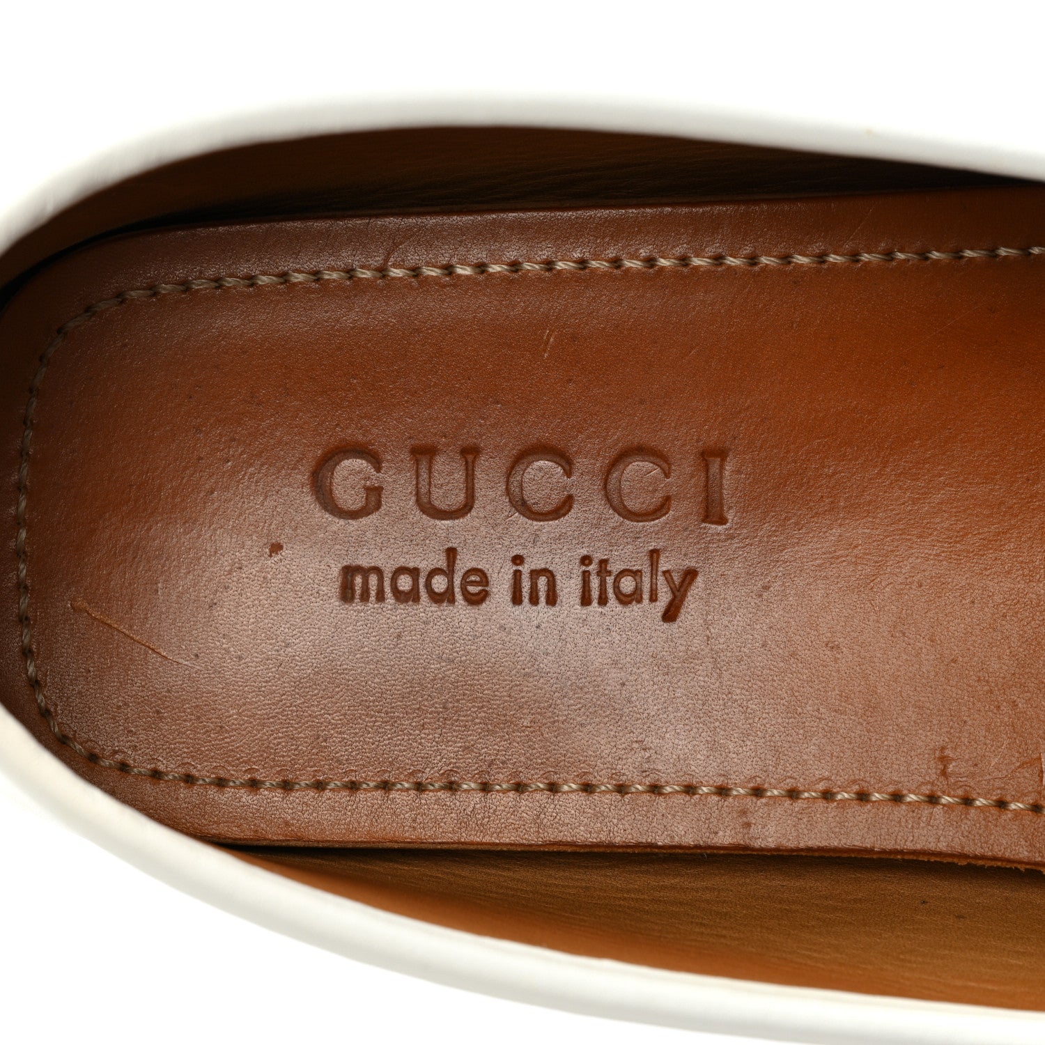 Gucci Miro Soft Calfskin Web Mens Horsebit Driver Loafers 7 White 7 of 12