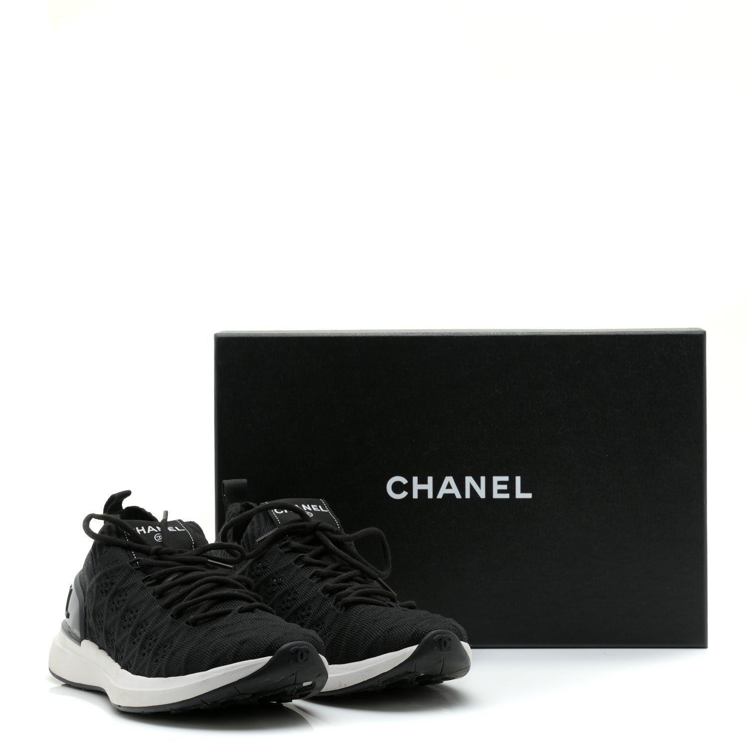 Chanel Fabric Logo Sneakers 39 Black 8 of 8