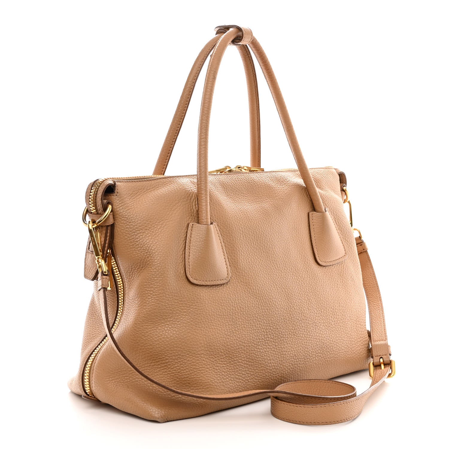 Prada Vitello Daino Side Zip Tote Naturale 3 of 21