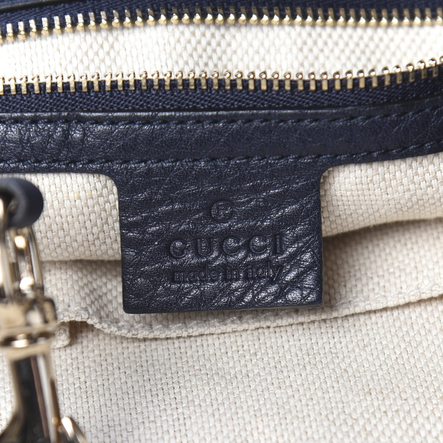 Pebbled Calfskin Large Soho Shoulder Bag Blue