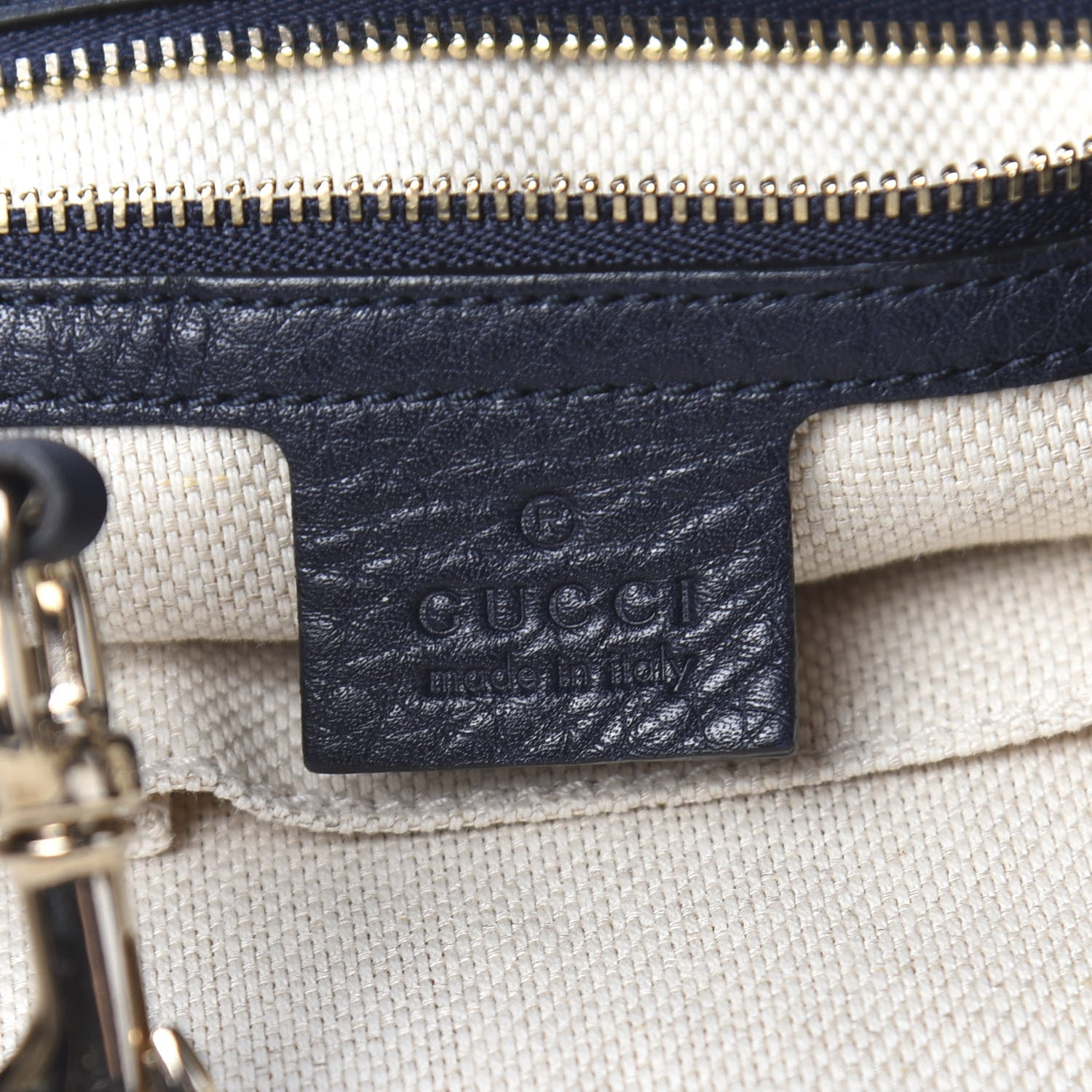 Gucci Pebbled Calfskin Large Soho Shoulder Bag Blue 6 of 10