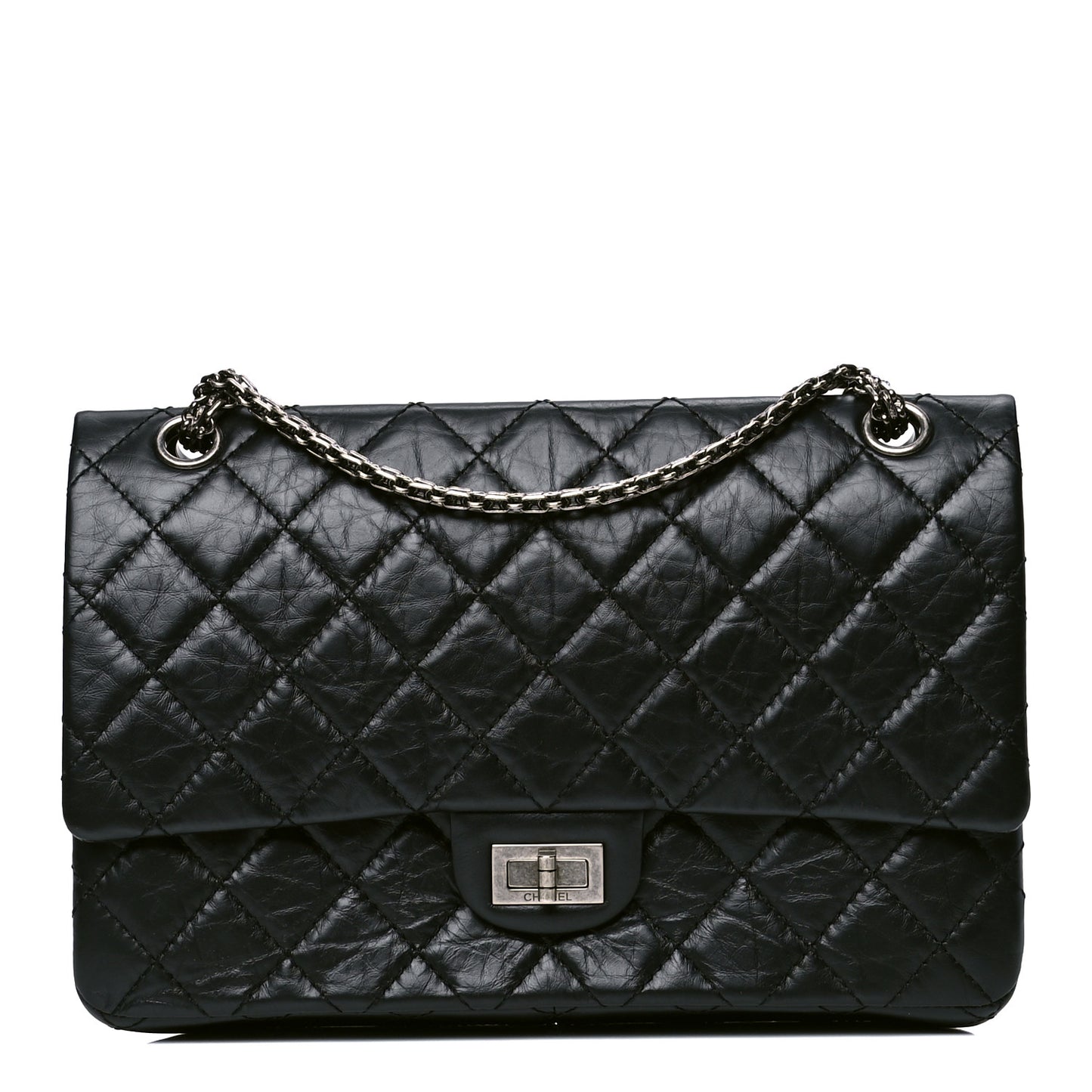 Aged Calfskin Quilted 2.55 Reissue 226 Flap Black