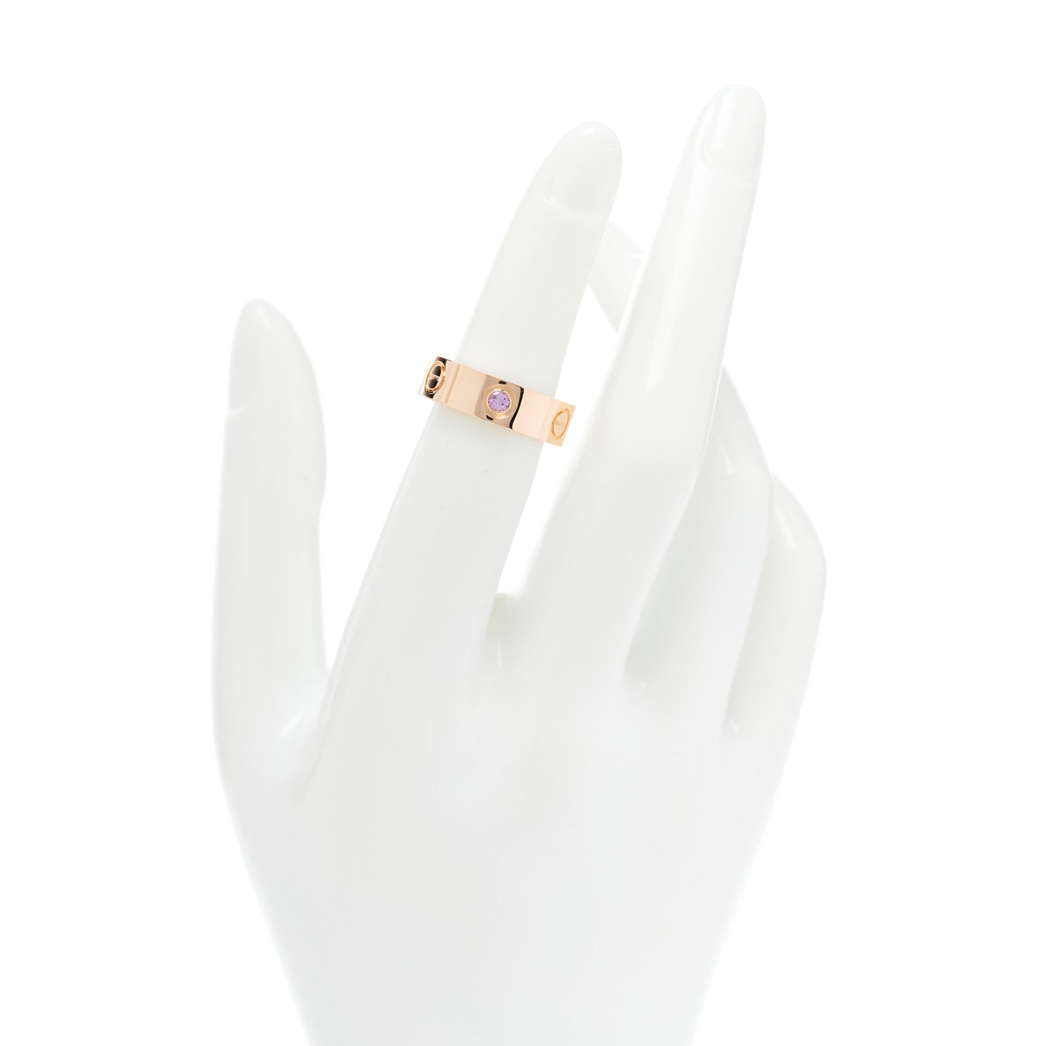 Cartier 18K Pink Gold Pink Sapphire 5.5mm LOVE Ring 49 5 2 of 4