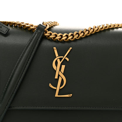 Saint Laurent Calfskin Medium Monogram Sunset Dark Green 8 of 11