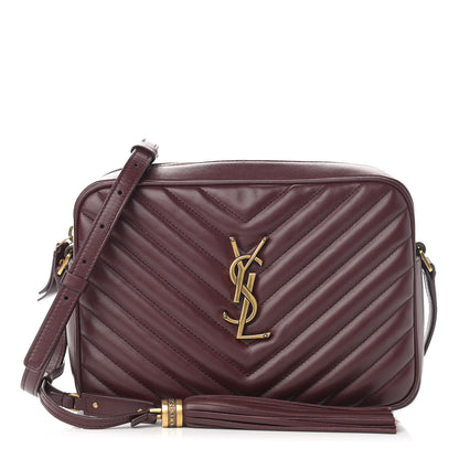 Saint Laurent Calfskin Matelasse Monogram Lou Camera Bag Dark Legion Red 1 of 9