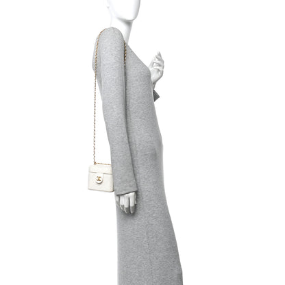 Chanel Lambskin Quilted Vanity Clutch With Chain White 2 of 12