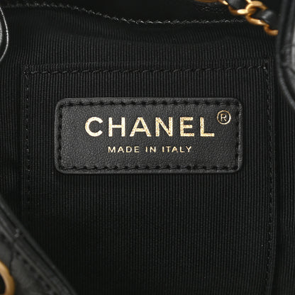 Chanel Calfskin Quilted CC Chain Bucket Backpack Black 6 of 11