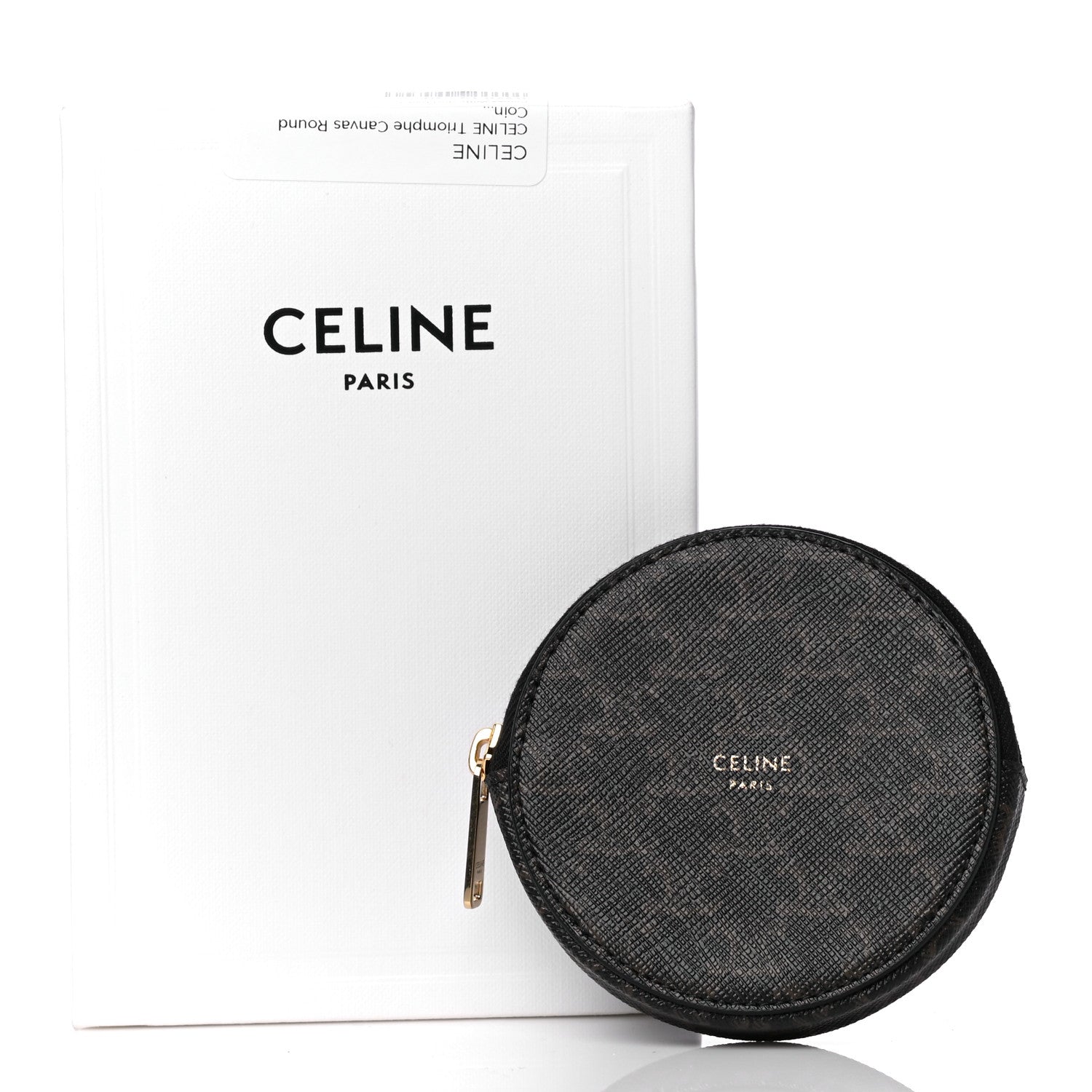Celine Triomphe Canvas Round Zip Coin Purse 10 of 10
