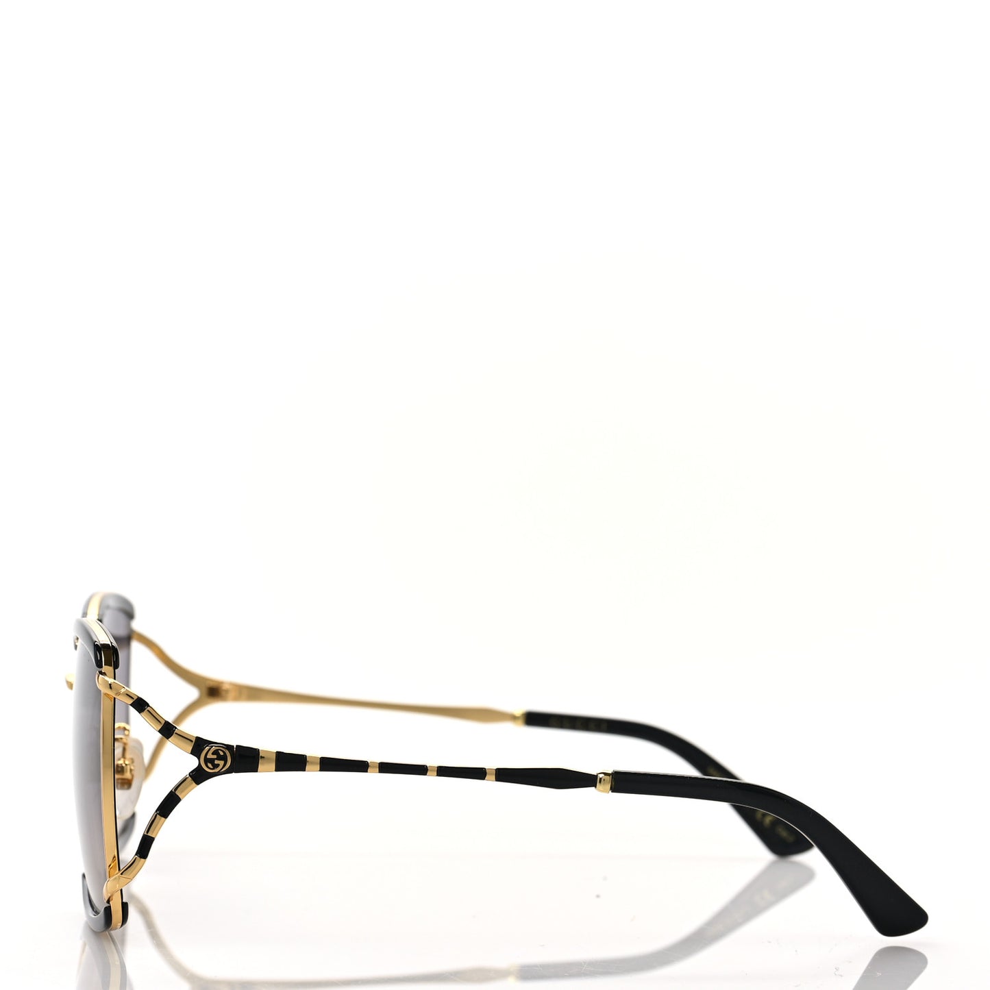 Metal Square Frame GG0593SK Sunglasses Gold Black