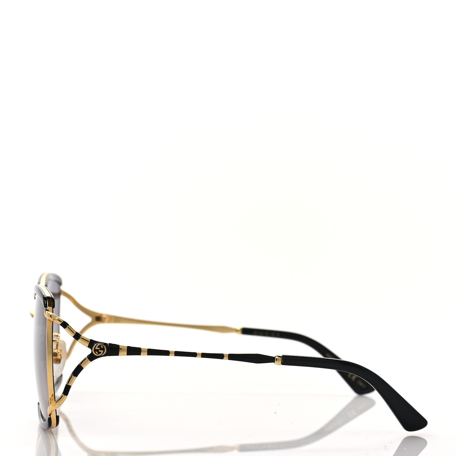 Gucci Metal Square Frame GG0593SK Sunglasses Gold Black 3 of 8