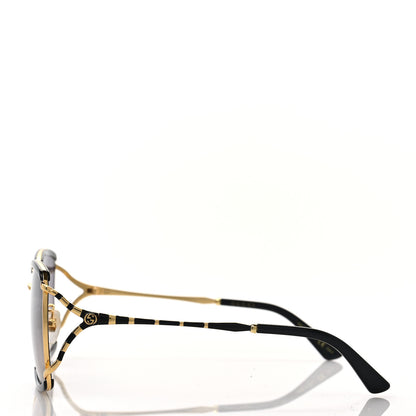 Gucci Metal Square Frame GG0593SK Sunglasses Gold Black 3 of 8