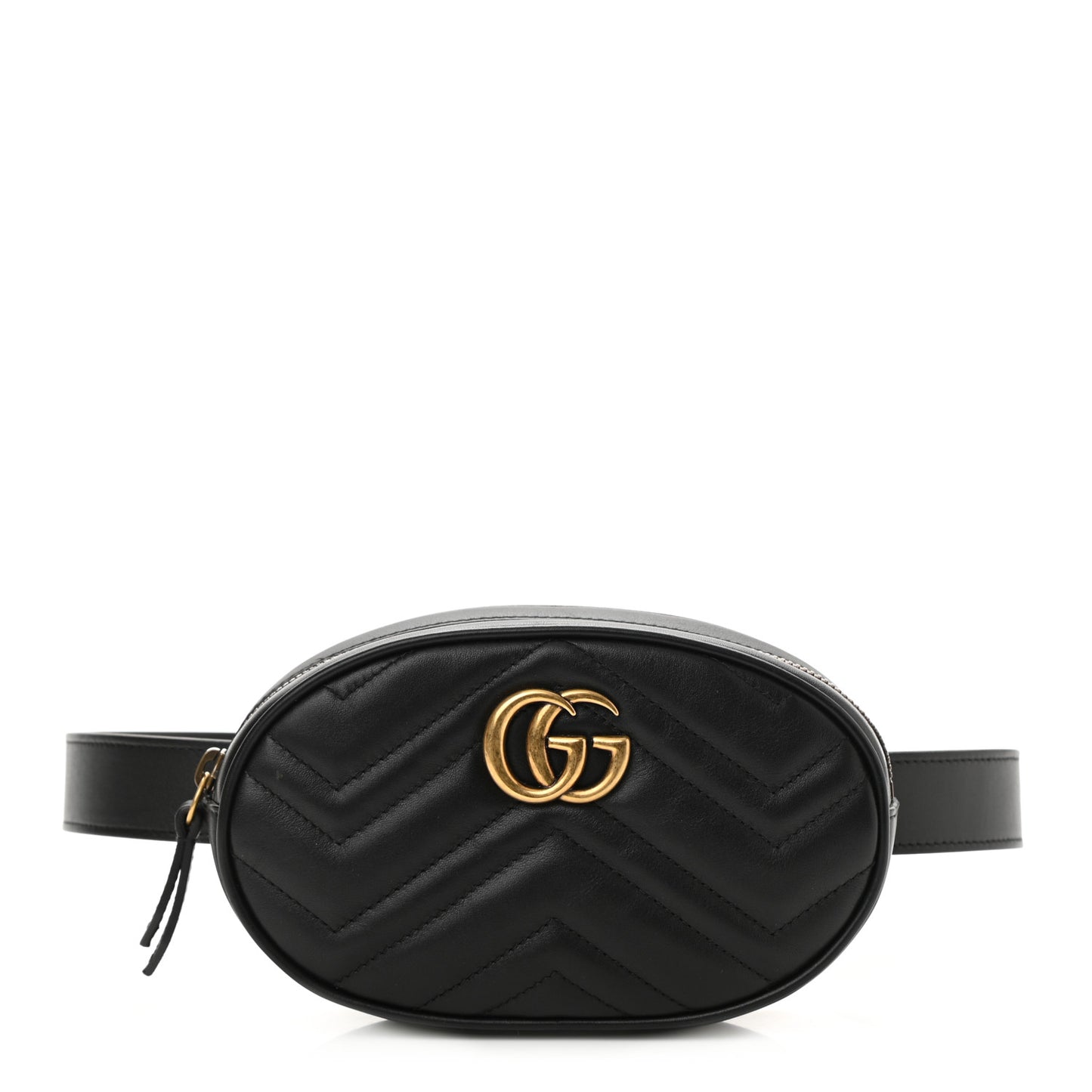 Calfskin Matelasse GG Marmont Belt Bag 75 30 Black