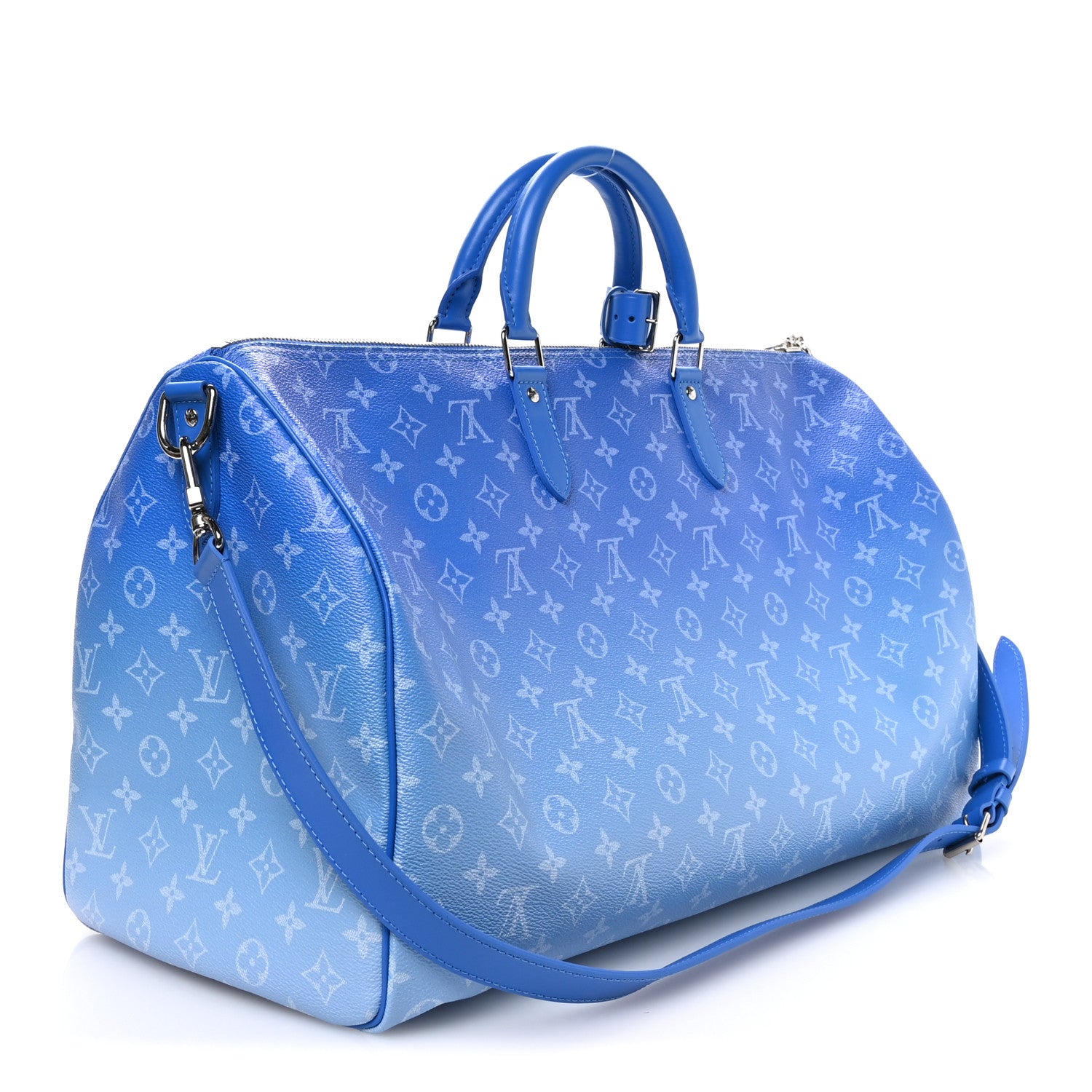 Louis Vuitton Monogram Clouds Keepall Bandouliere 50 Blue 2 of 9