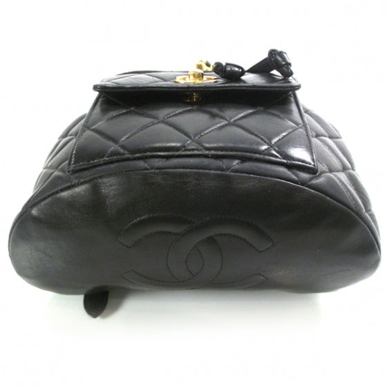 Chanel Lambskin Quilted Backpack Black 5 of 11