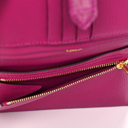 Hermes Matte Alligator Bearn Compact Wallet Rose Scheherazade 6 of 12