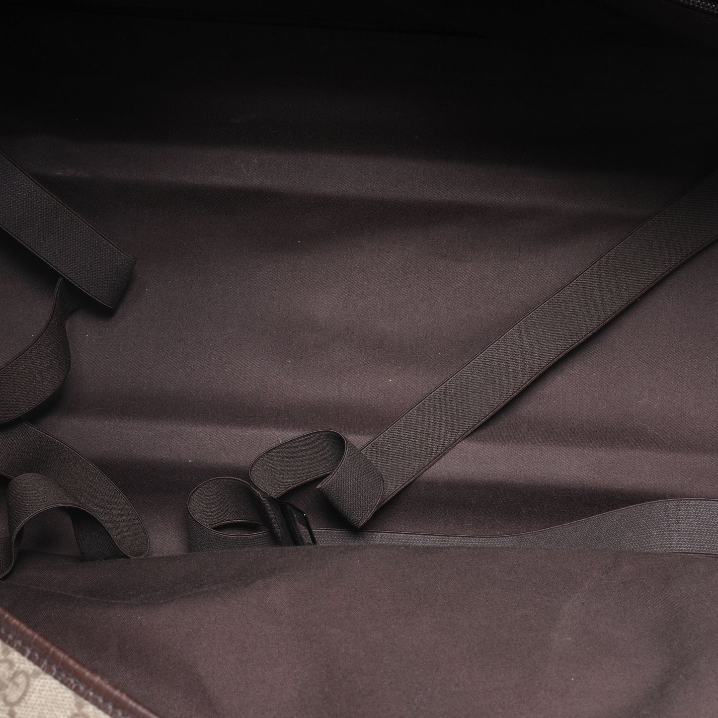 GG Plus Monogram Medium Carry On Duffle Trolley Brown