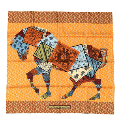 Hermes Silk A Cheval Sur Mon Carre Scarf 90 1 of 5
