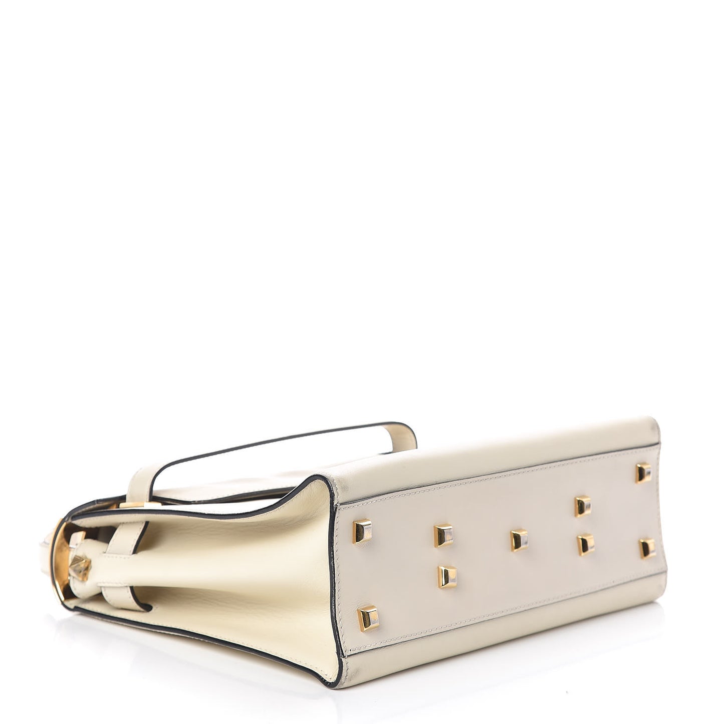Vitello Medium My Rockstud Frame Bag Light Ivory