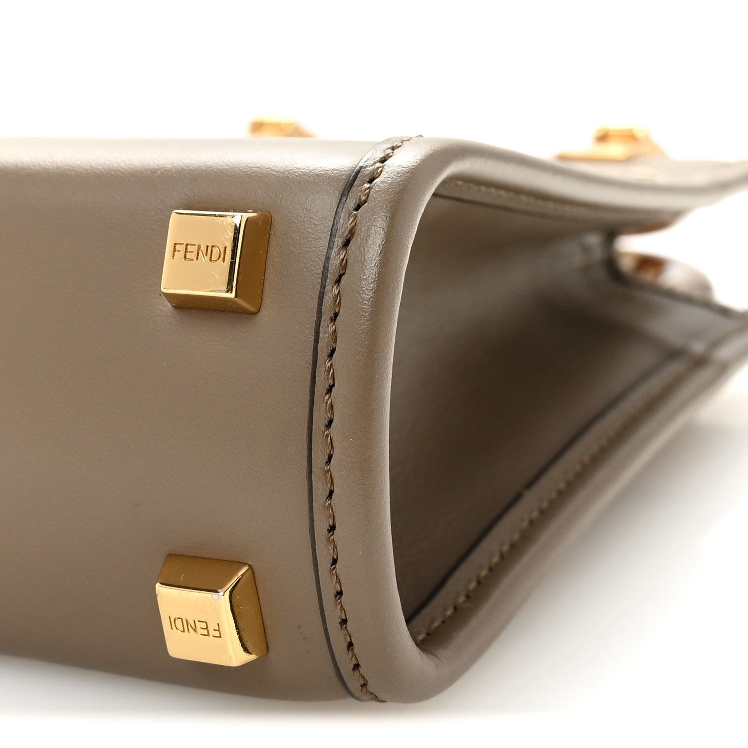Fendi Vitello King Plexiglass Elaphe Python Print Logo Mini Fendi Sunshine Shopper Tote Tartufo Daisy Roccia 10 of 10