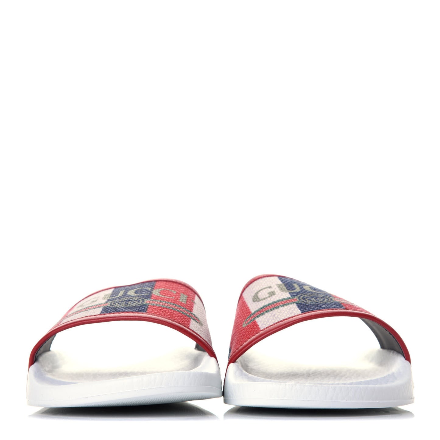 Canvas Sylvie Stripe Logo Pursuit Slide Sandals 40 Mystic White Hibiscus Red Maritime
