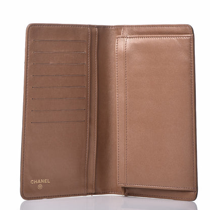 Chanel Metallic Lambskin Camellia Embossed Yen Wallet Brown 6 of 12
