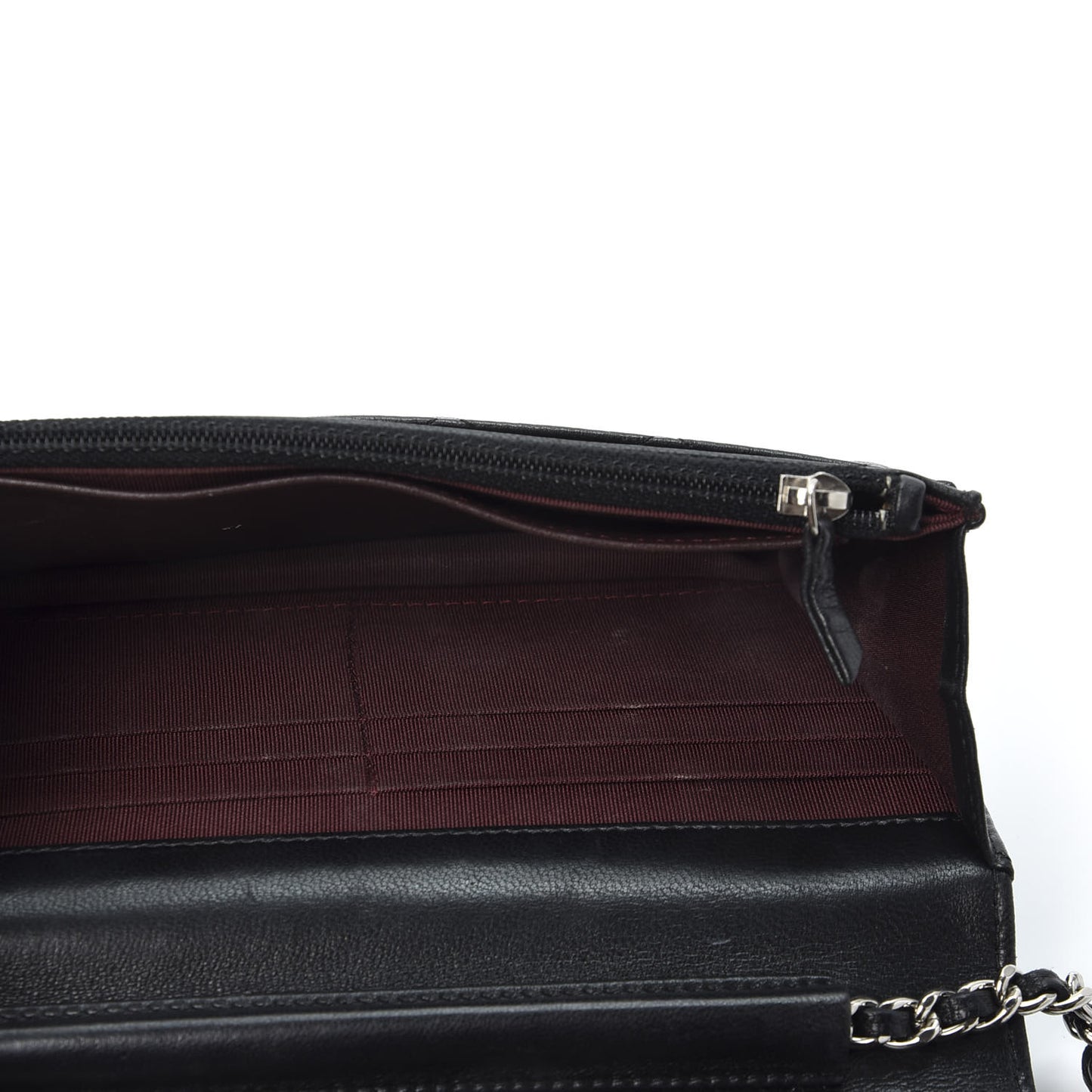 Lambskin Quilted Wallet On Chain WOC Black