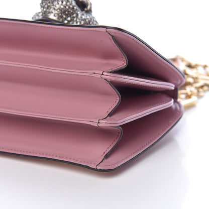 Gucci Calfskin Bamboo Crystal Mini Thiara Top Handle Bag Carmine Rose Gold 10 of 10