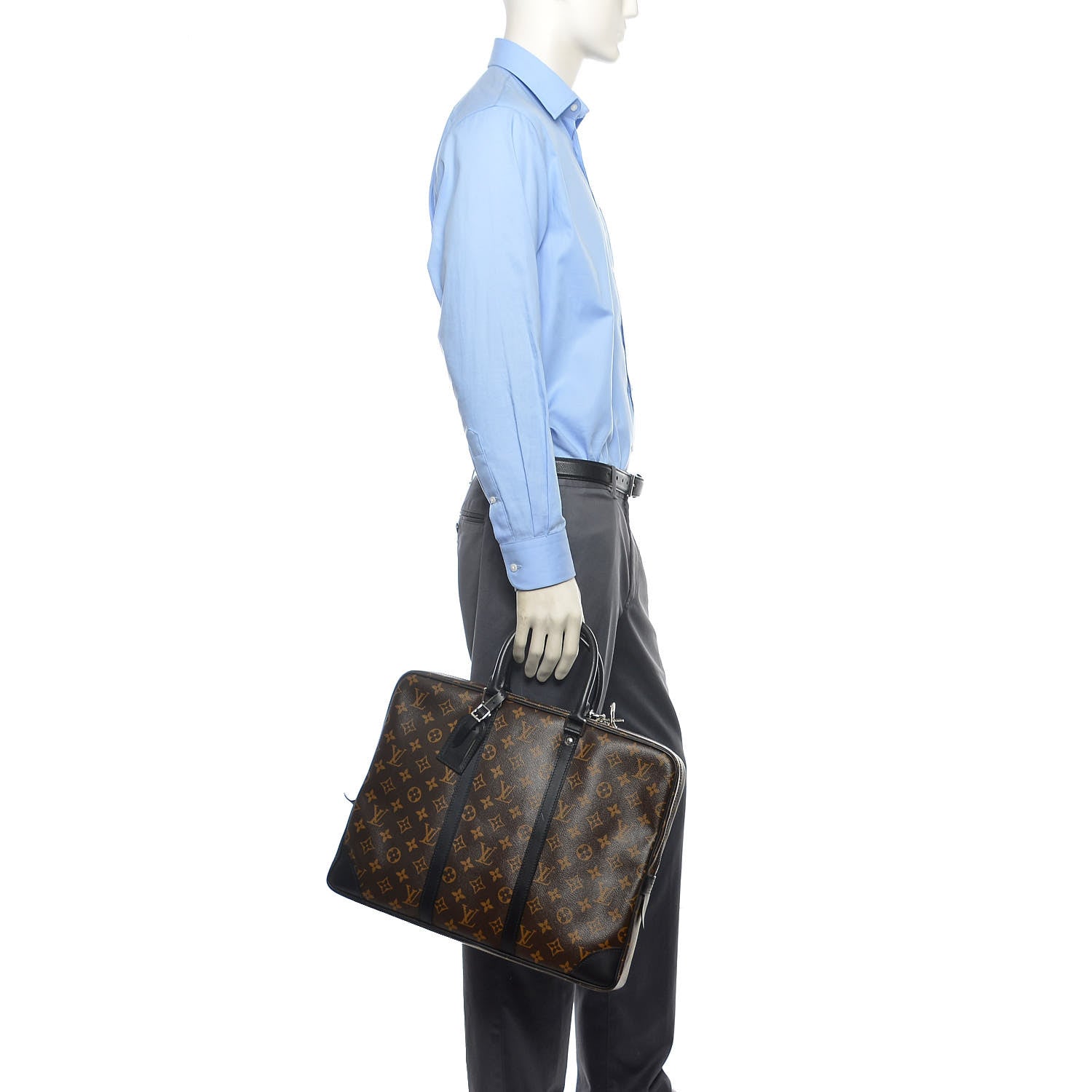 Louis Vuitton Monogram Macassar Porte Documents Voyage Soft Briefcase 2 of 9