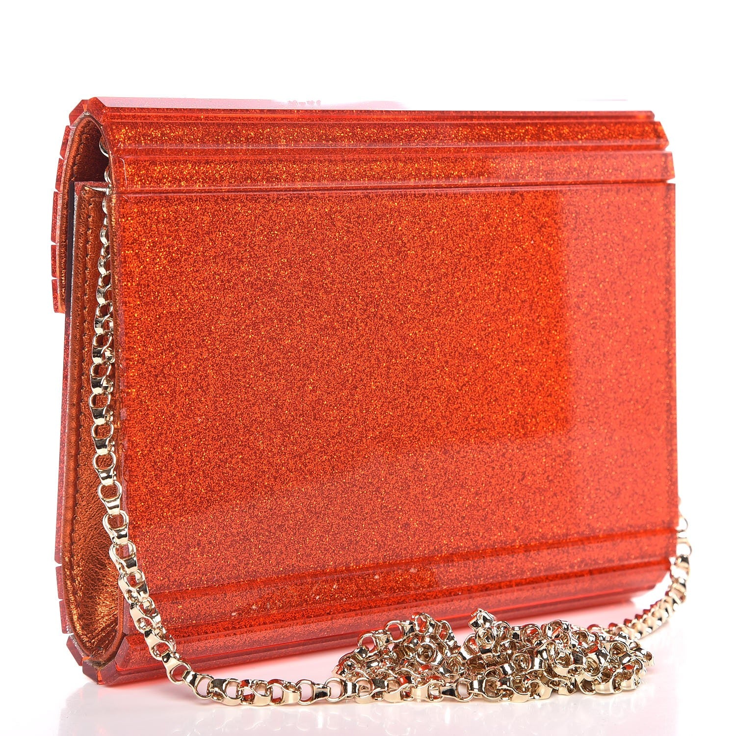 Jimmy Choo Acrylic Glitter Candy Clutch Orange 3 of 9
