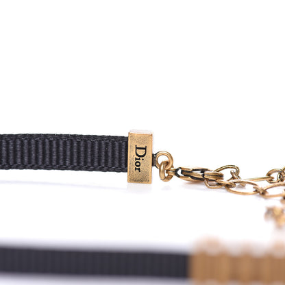 Christian Dior Grosgrain Ribbon Dior Logo Choker Necklace Black 4 of 4