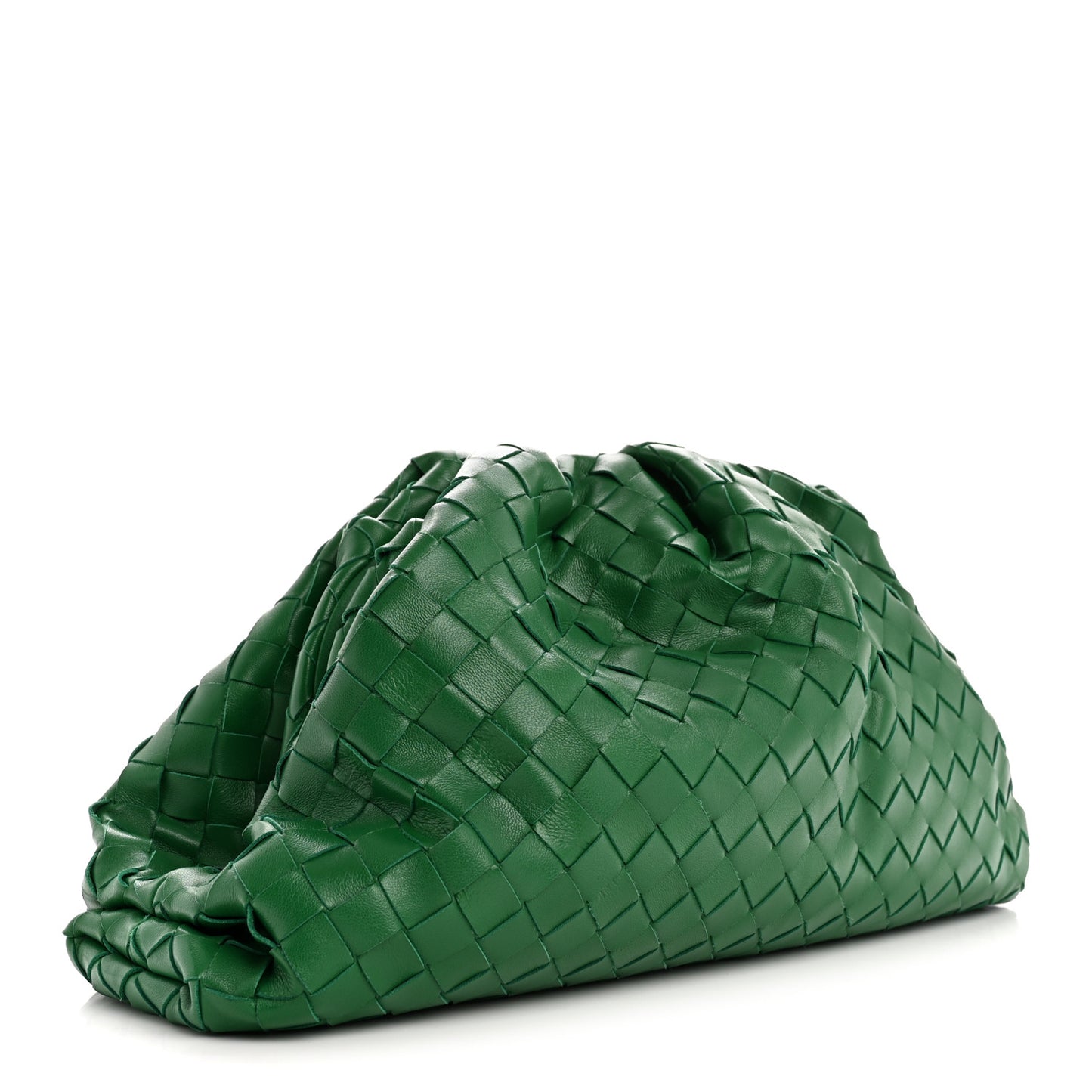 Nappa Maxi Intrecciato The Pouch Oversized Clutch Racing Green