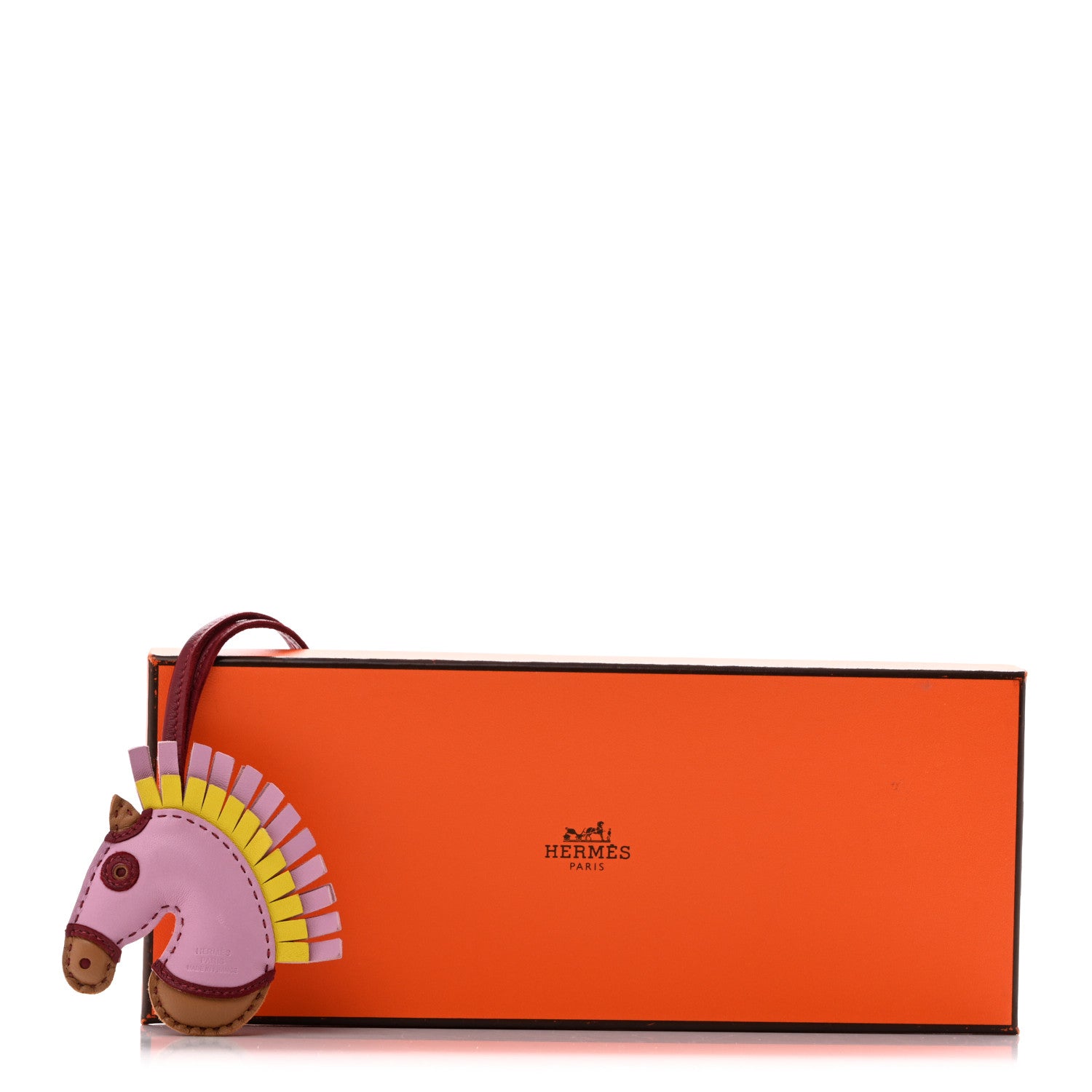 Hermes Milo Lambskin Geegee Camail Bag Charm Mauve Sylvestre Chai Lime Rouge Grenat 4 of 4