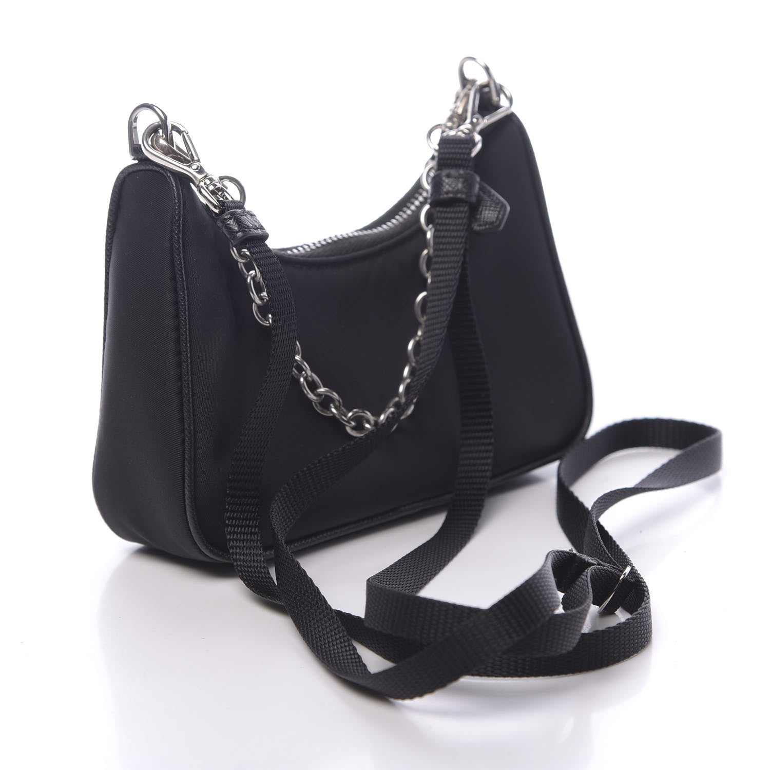 Prada Tessuto Nylon Mini Re-Edition 2000 Shoulder Bag Black 2 of 10
