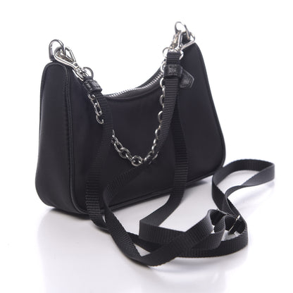 Prada Tessuto Nylon Mini Re-Edition 2000 Shoulder Bag Black 2 of 10
